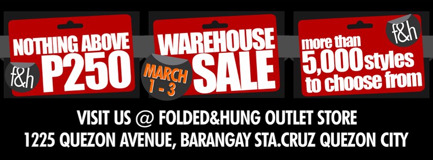 Folded and Hung Warehouse Sale March 2013