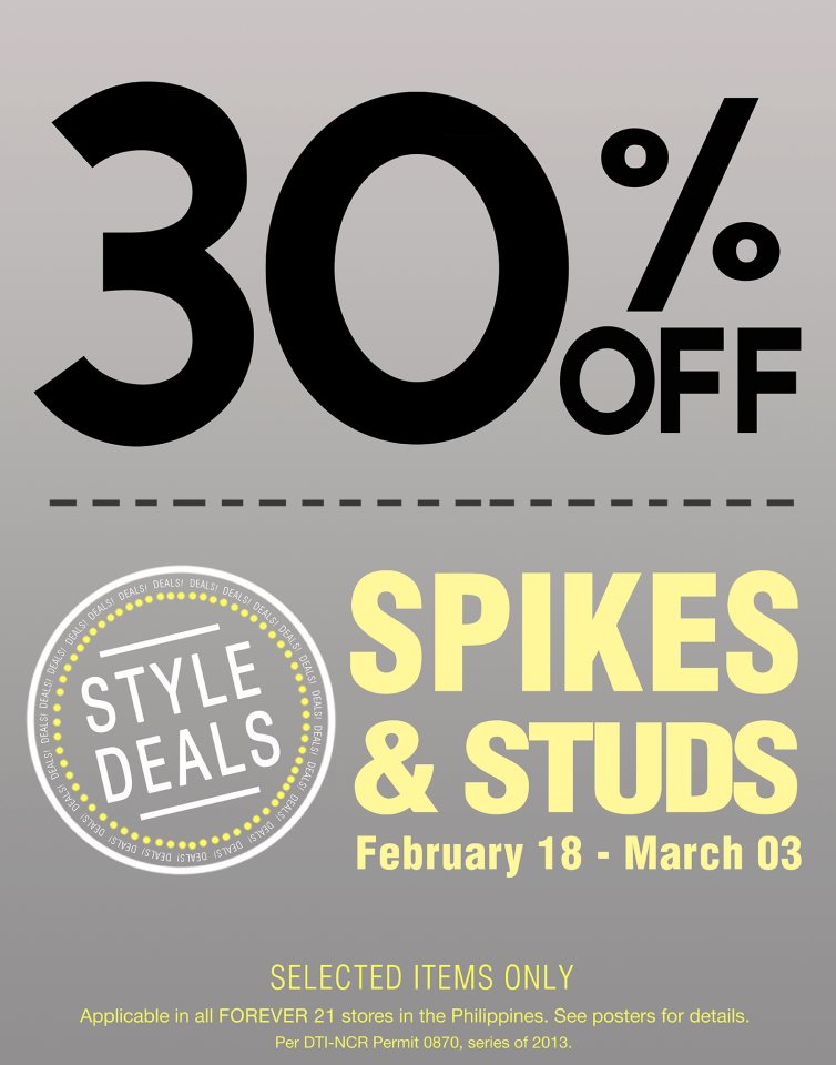 Forever 21 Spikes and Studs Sale February - March 2013