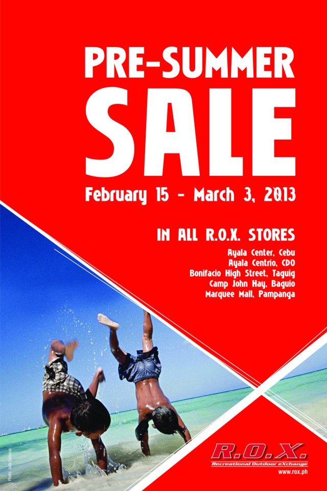 R.O.X. Philippines Pre-summer sale February - March 2013