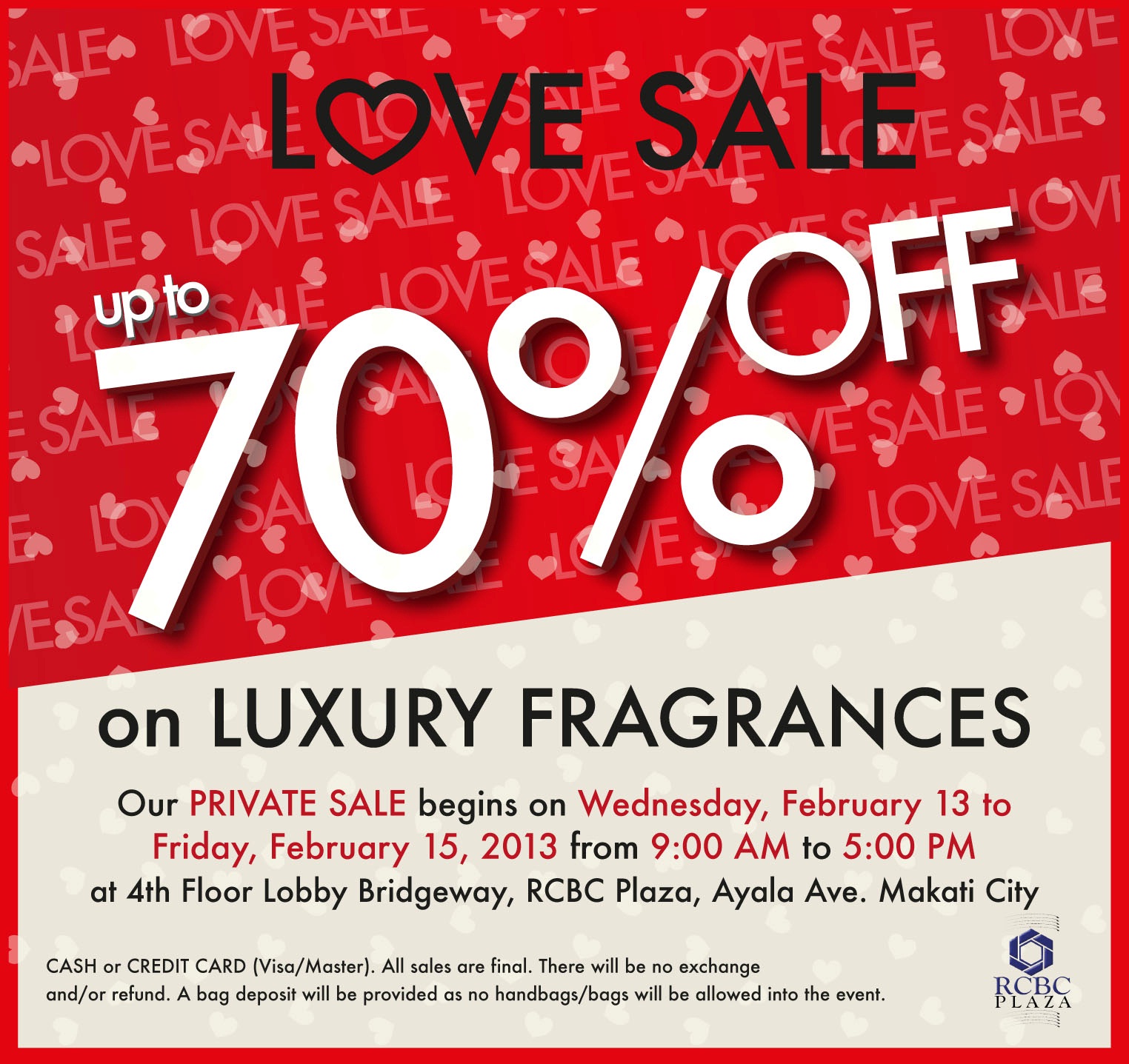 Luxury Fragrances Sale at RCBC Plaza February 2013