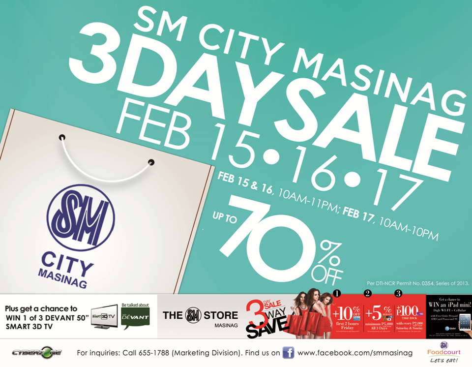 SM City Masinag 3-Day Sale February 2013