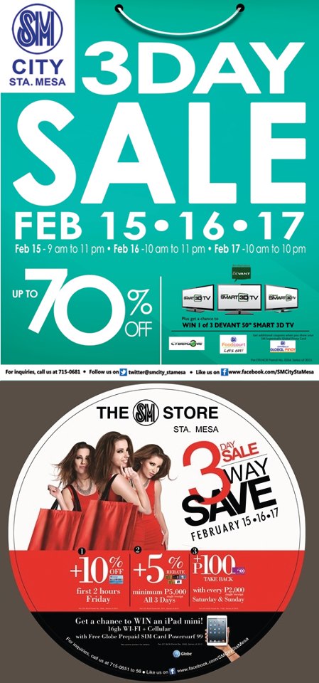 SM City Sta. Mesa 3-Day Sale February 2013