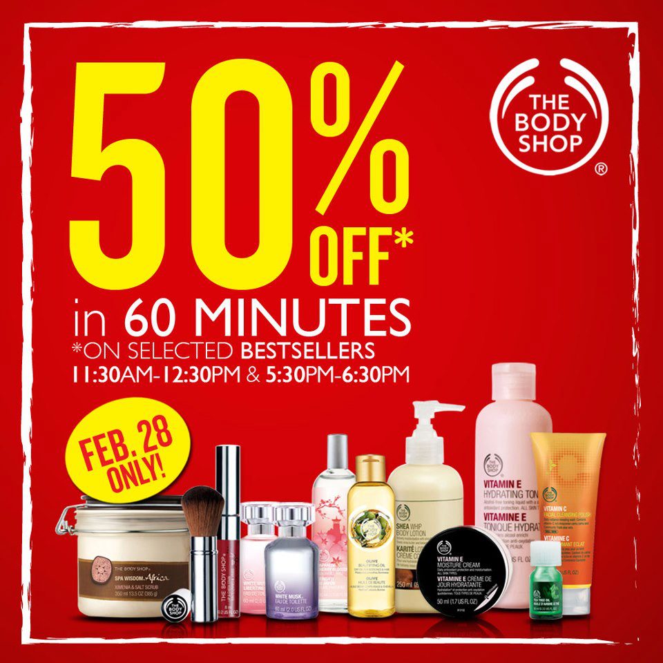 The Body Shop 60 Minutes Sale February 2013