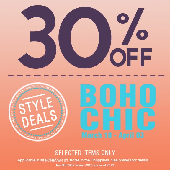 Forever 21 Boho Chic Sale March - April 2013