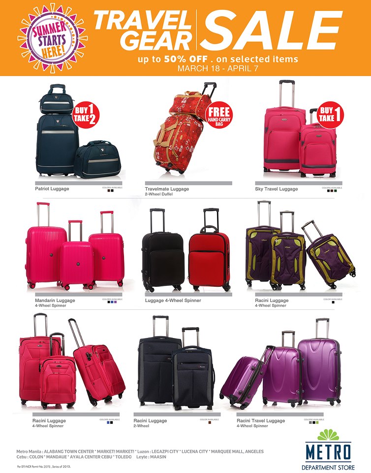 Metro Department Store Travel Gear Sale March - April 2013