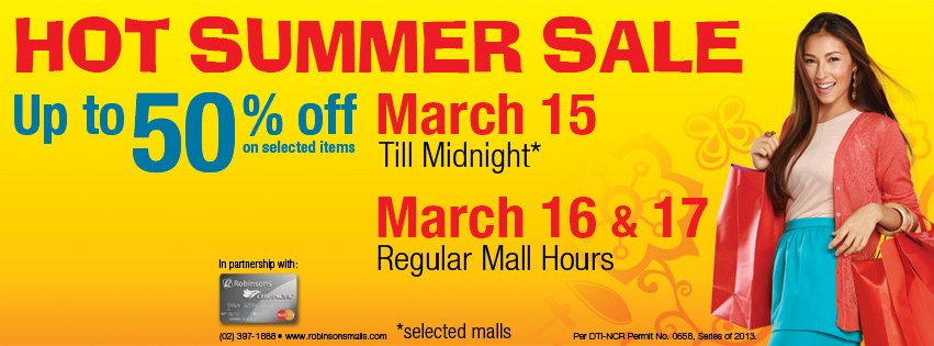 Robinsons Malls Hot Summer Sale March 2013