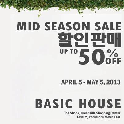 Basic House Mid Season Sale April - May 2013