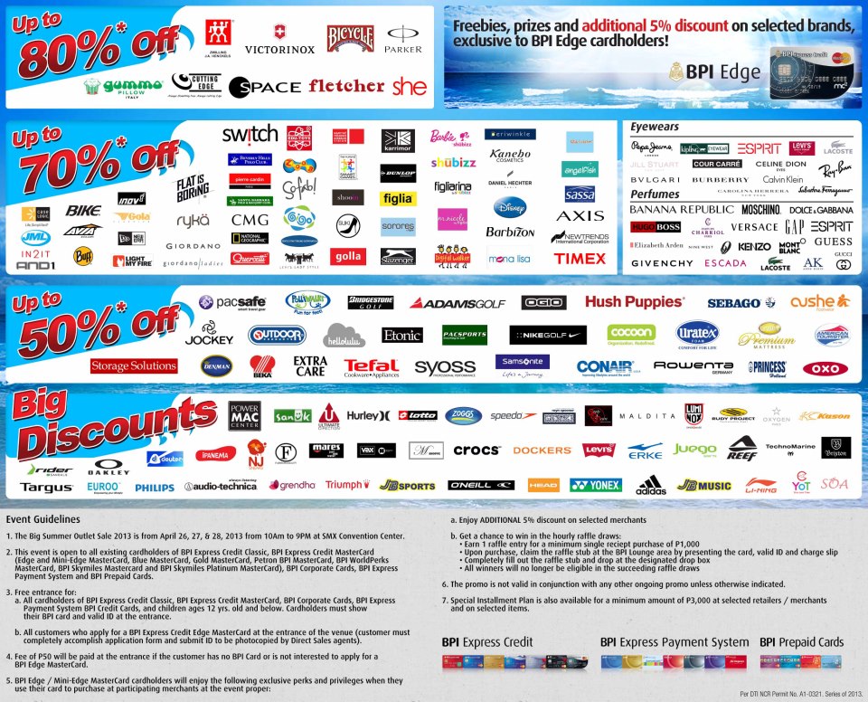 The Big Summer Outlet Sale Participating Brands