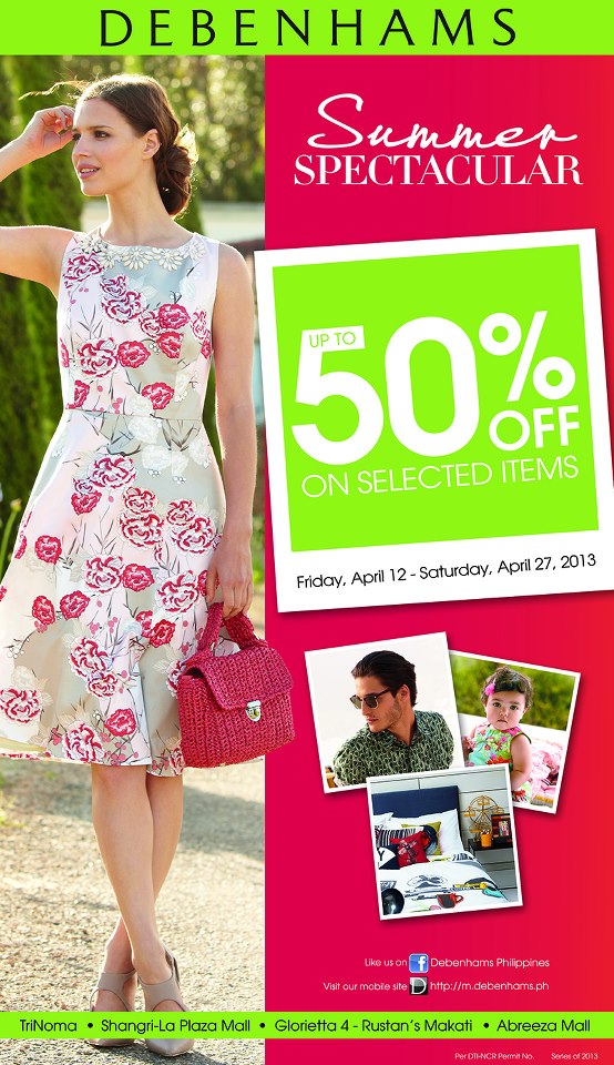 Debenhams Summer Spectacular Sale April 2013