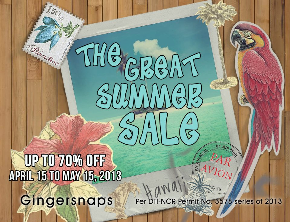 Gingersnaps & Just G Great Summer Sale April - May 2013