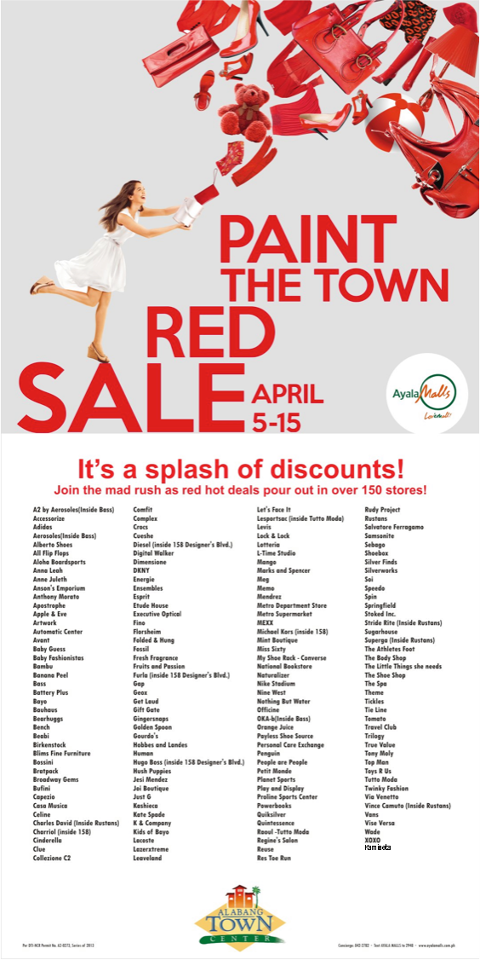 Paint The Town Red Sale @ Alabang Town Center April 2013