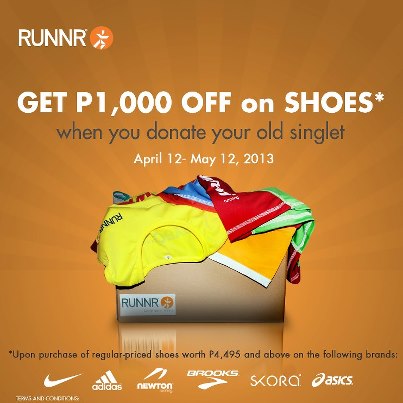 Runnr's Get Php 1000 OFF on Shoes Promo April - May 2013