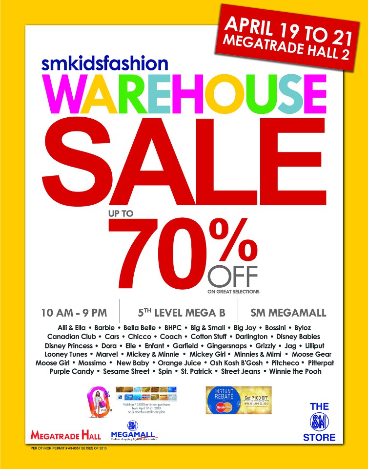 SM Kids Warehouse Sale @ SM Megatrade Hall April 2013