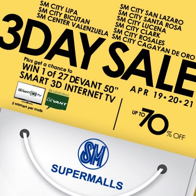 SM Supermalls 3-Day Sale April 2013