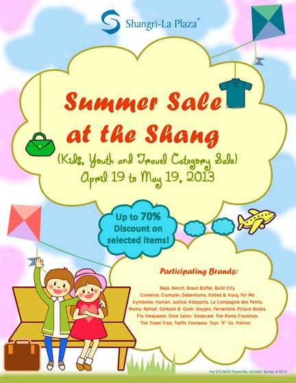 Shangri-La Plaza Mall Summer Sale April - May 2013