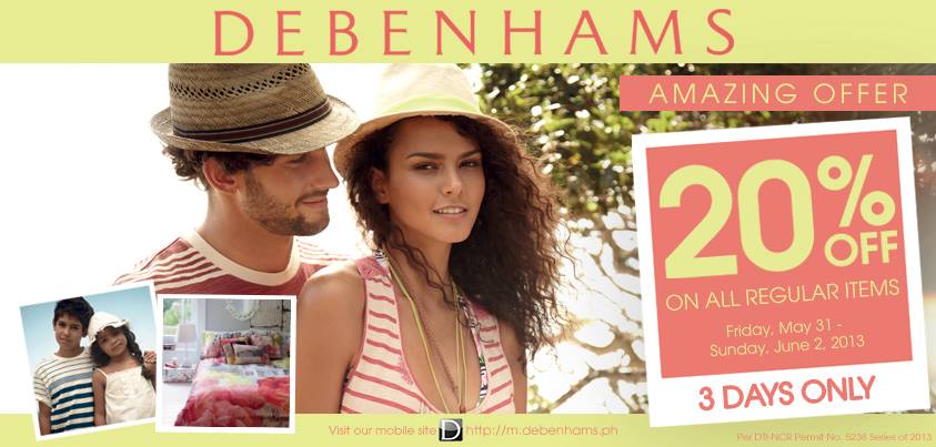 Debenhams Amazing Offer Sale May - June 2013