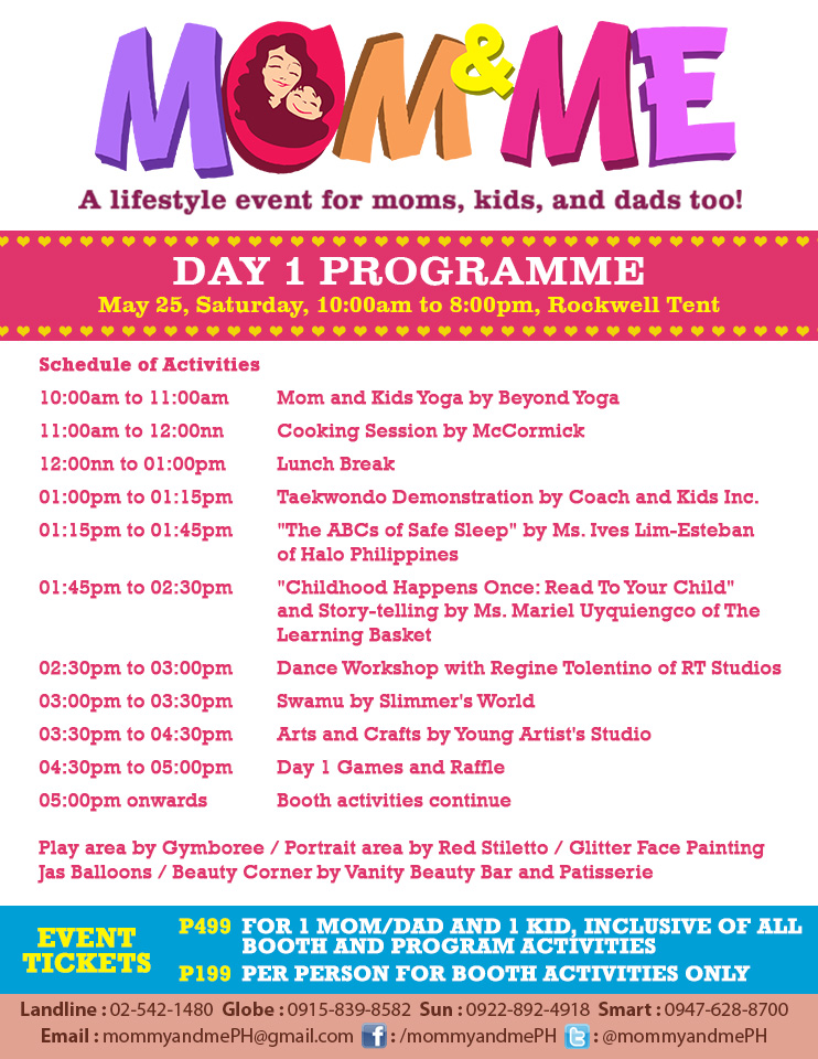 Mom & Me Bazaar Day 1 Programme May 2013