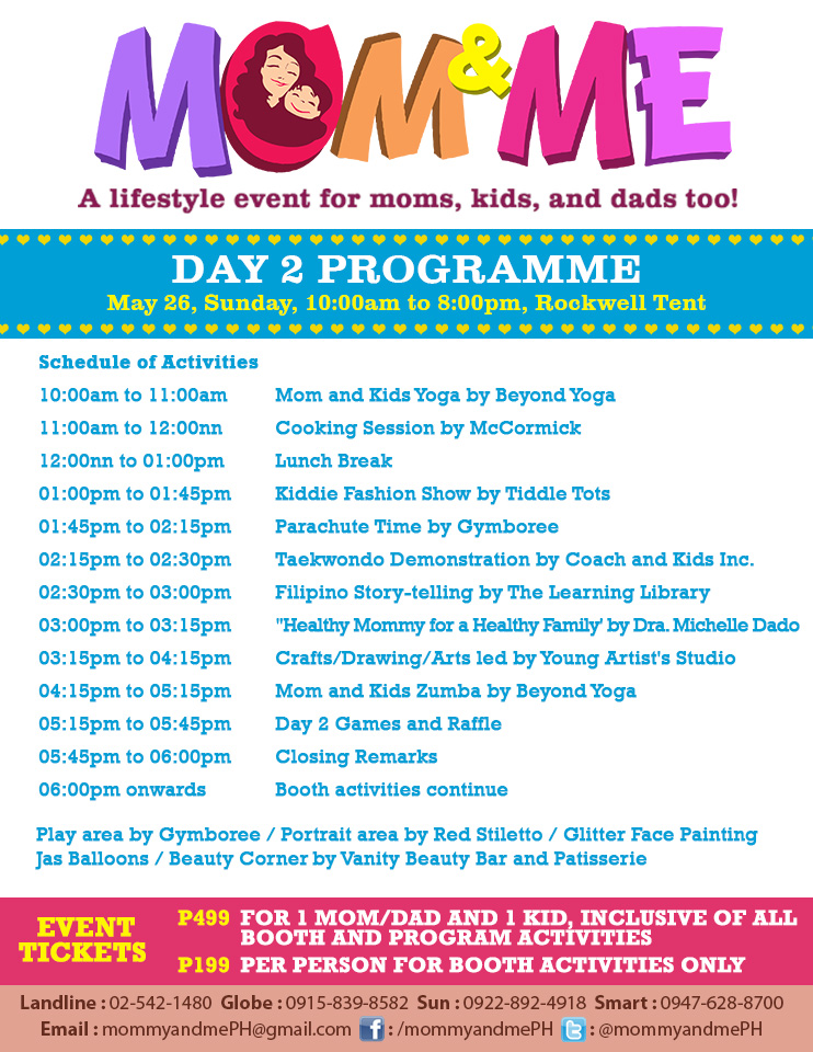 Mom & Me Bazaar Day 2 Programme May 2013