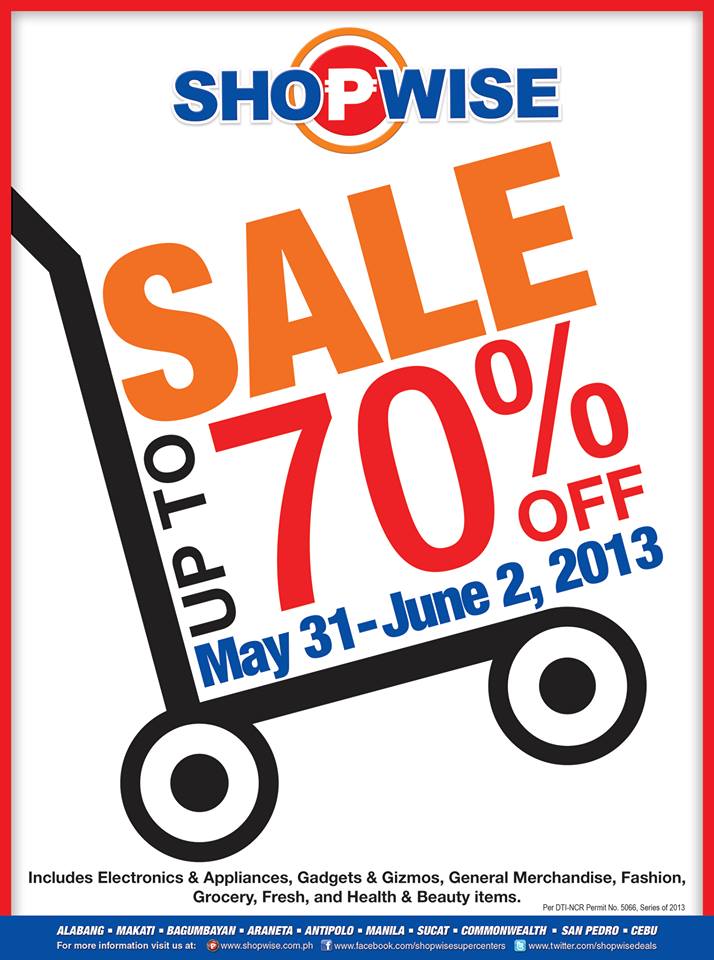 Shopwise 3-Day Sale May - June 2013