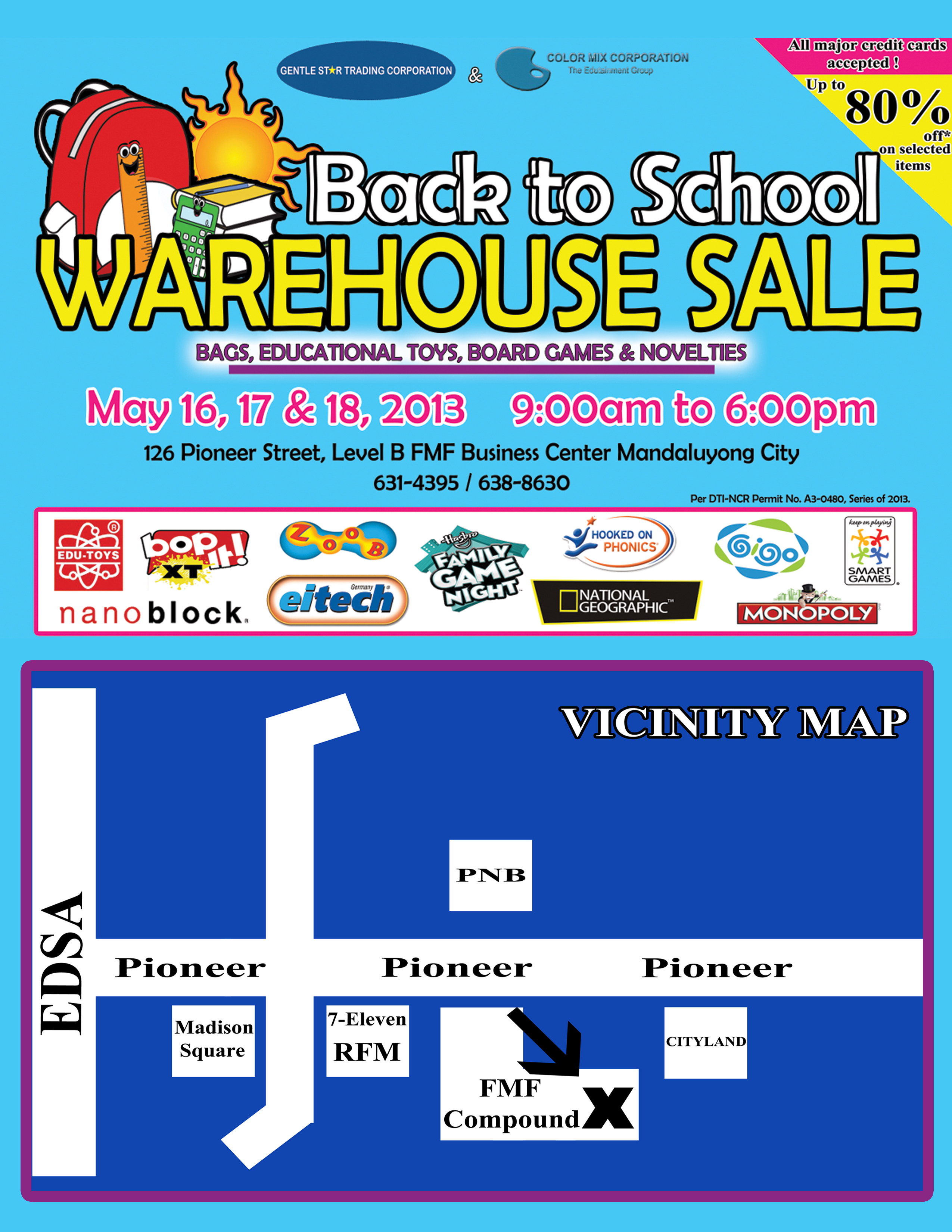 Back to School Warehouse Sale May 2013