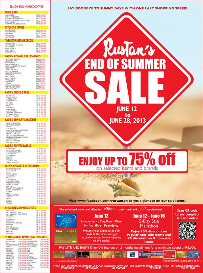 Rustan's End of Summer Sale June 2013