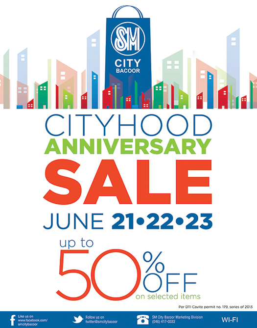 SM City Bacoor Cityhood Anniversary Sale June 2013