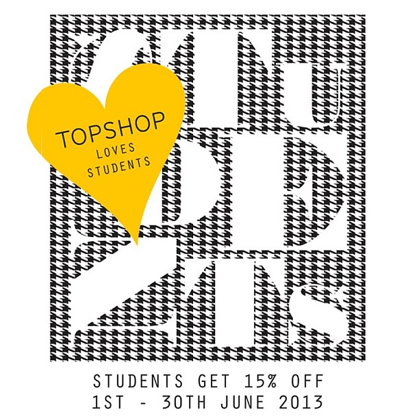 Topshop Loves Students Promo June 2013