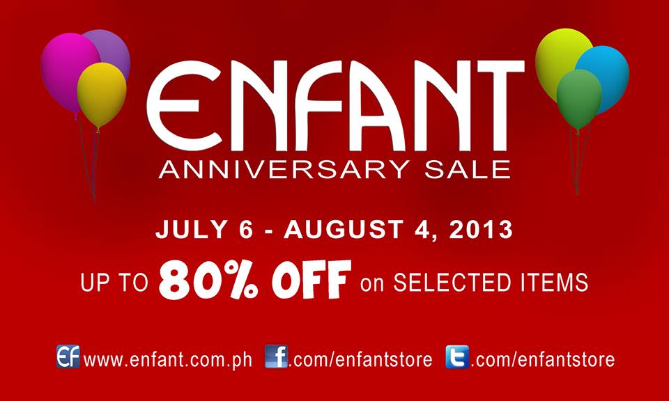 Enfant Anniversary Sale July - August 2013