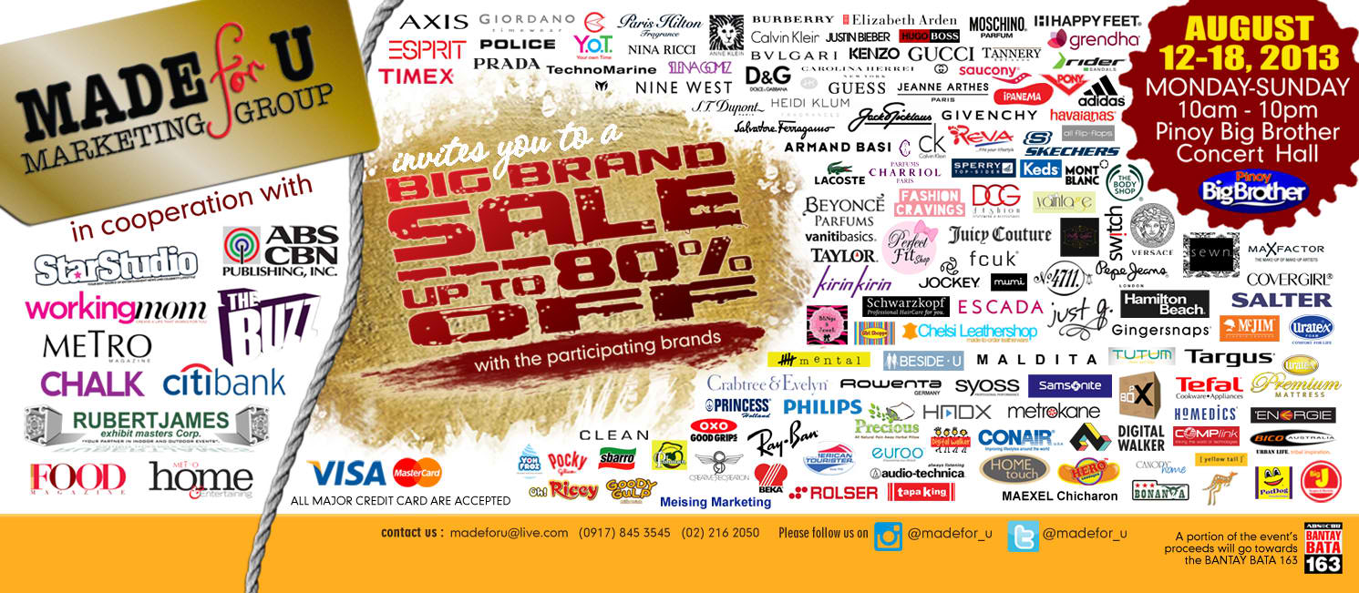 Big Brand Sale @ Pinoy Big Brother Concert Hall August 2013