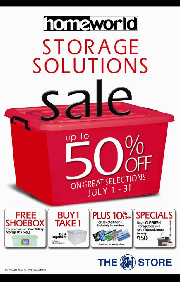 SM Homeworld Storage Solutions Sale July 2013