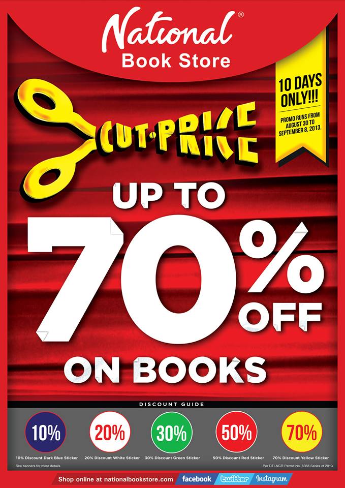 National Book Store Cut Price Sale August - September 2013