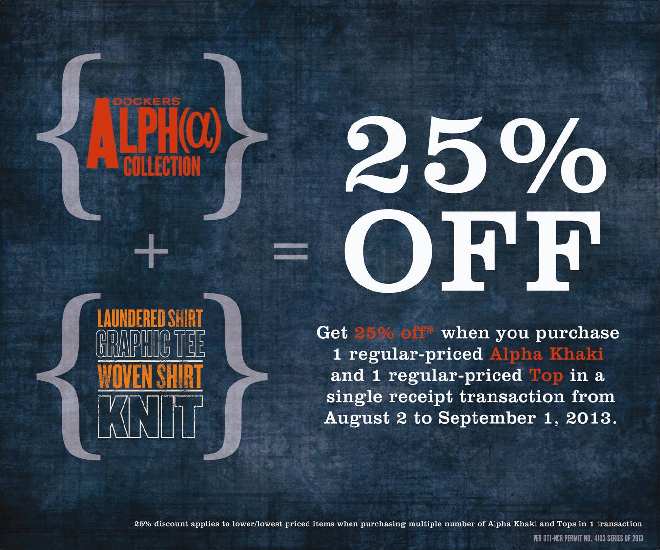 Dockers Alpha Khaki Promo August - September 2013