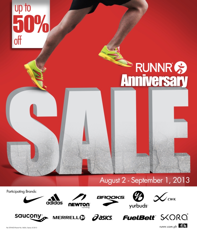 Runnr Anniversary Sale August - September 2013