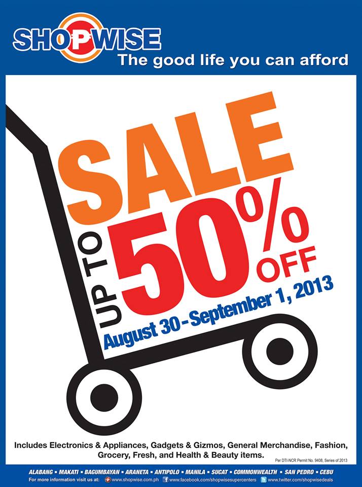 Shopwise 3-Day Sale August - September 2013