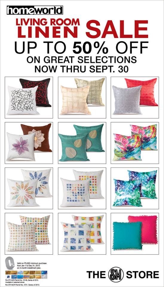 Homeworld Living Room Linen Sale September 2013