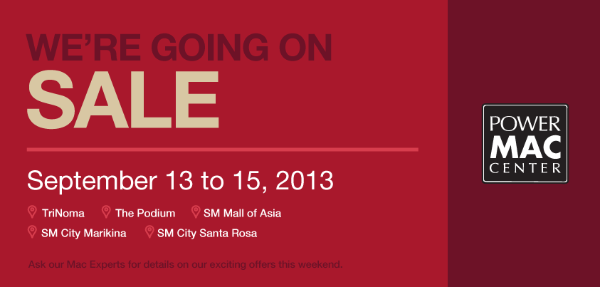 Power Mac Center Weekend Sale September 2013