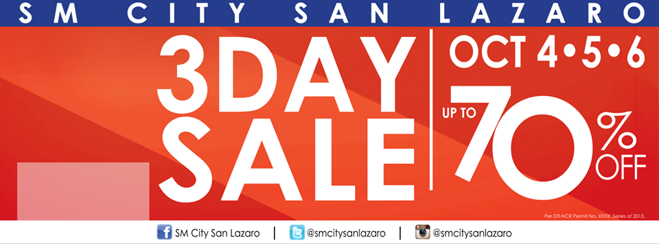 SM City San Lazaro 3-Day Sale October 2013