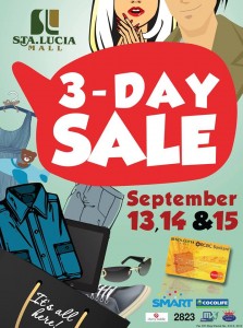 Sta. Lucia Mall 3-Day Sale September 2013 | Manila On Sale