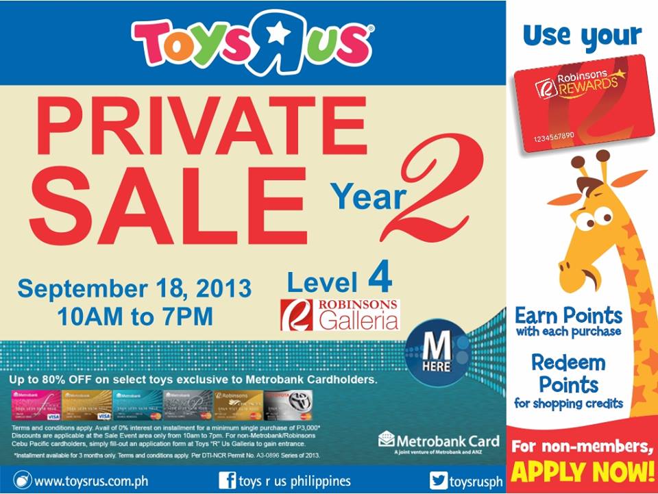 Toys R Us Private Sale @ Robinsons Galleria September 2013