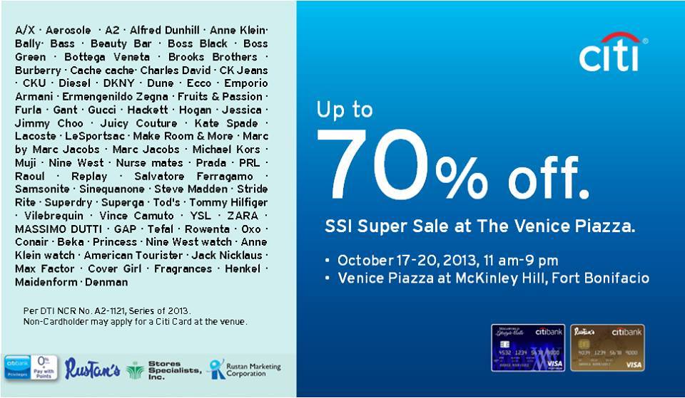 Citibank SSI Super Sale October 2013