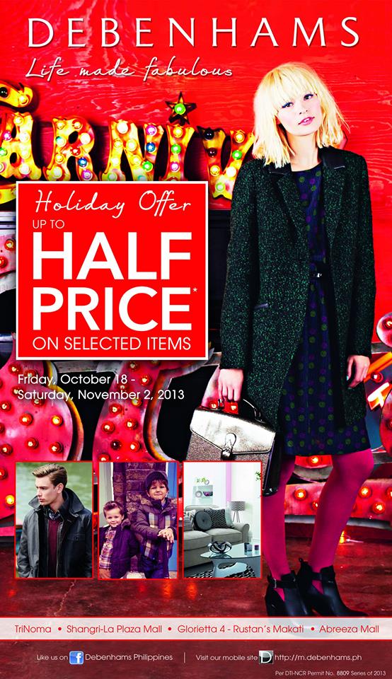 Debenhams Holiday Sale October - November 2013