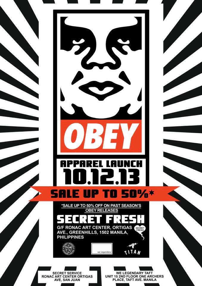 Obey Apparel Launch + Sale @ Secret Fresh, Ronac Art Center October 2013