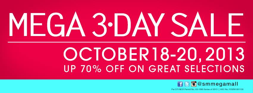 SM Megamall 3-Day Sale October 2013