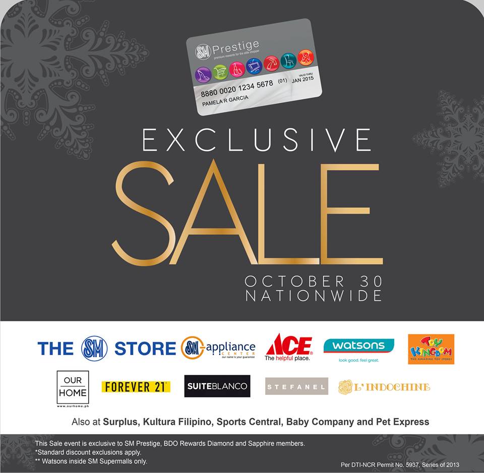 SM Prestige Exclusive Sale October 2013