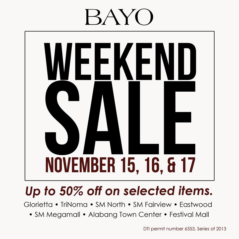 Bayo Weekend Sale November 2013