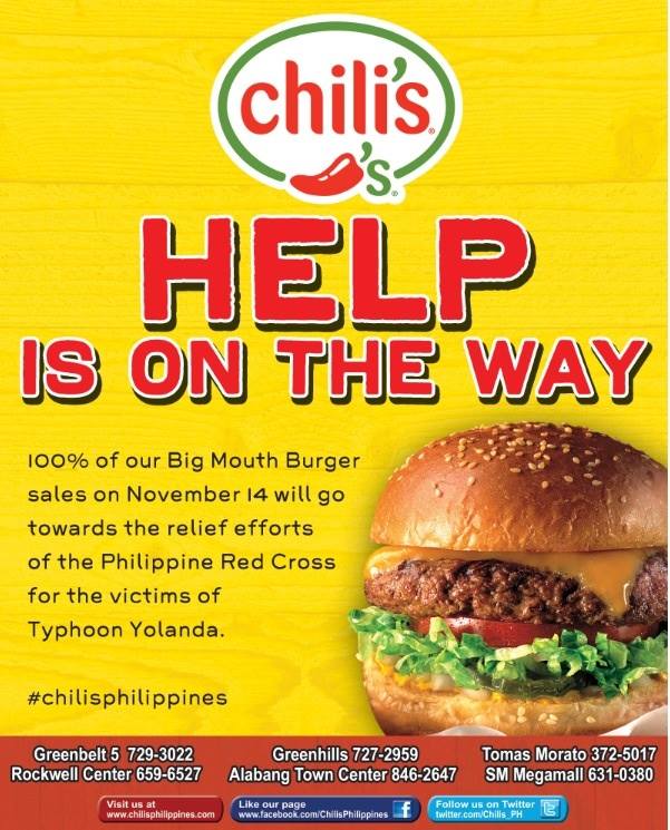 Dine For A Cause: Chili's Help Is On The Way November 2013