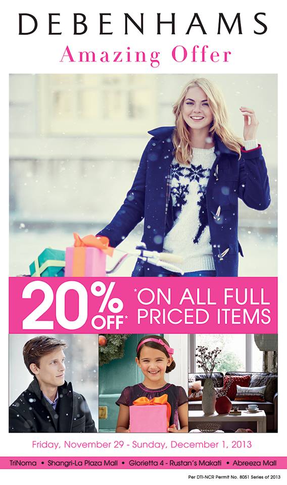 Debenhams Amazing Offer November - December 2013