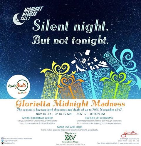 Glorietta Midnight Madness Sale November 2013