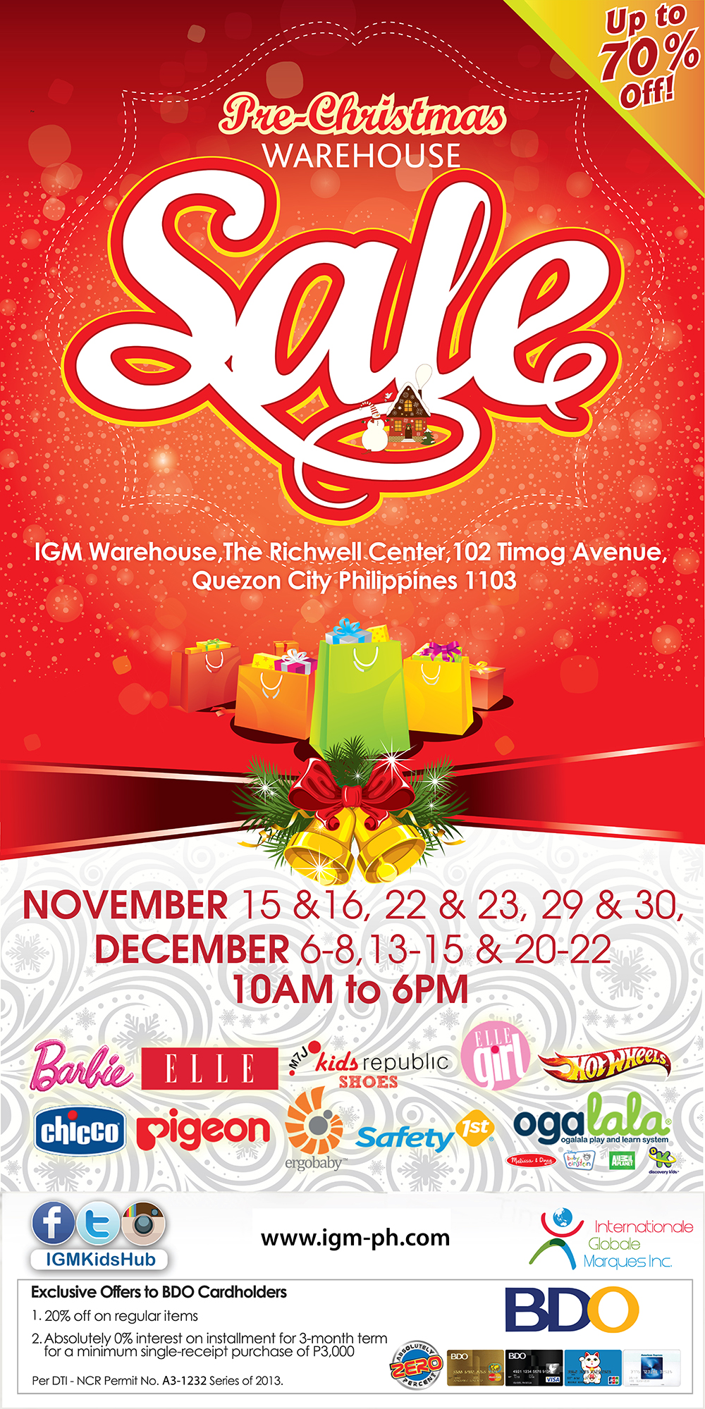 IGM Kids Pre-Christmas Sale November - December 2013