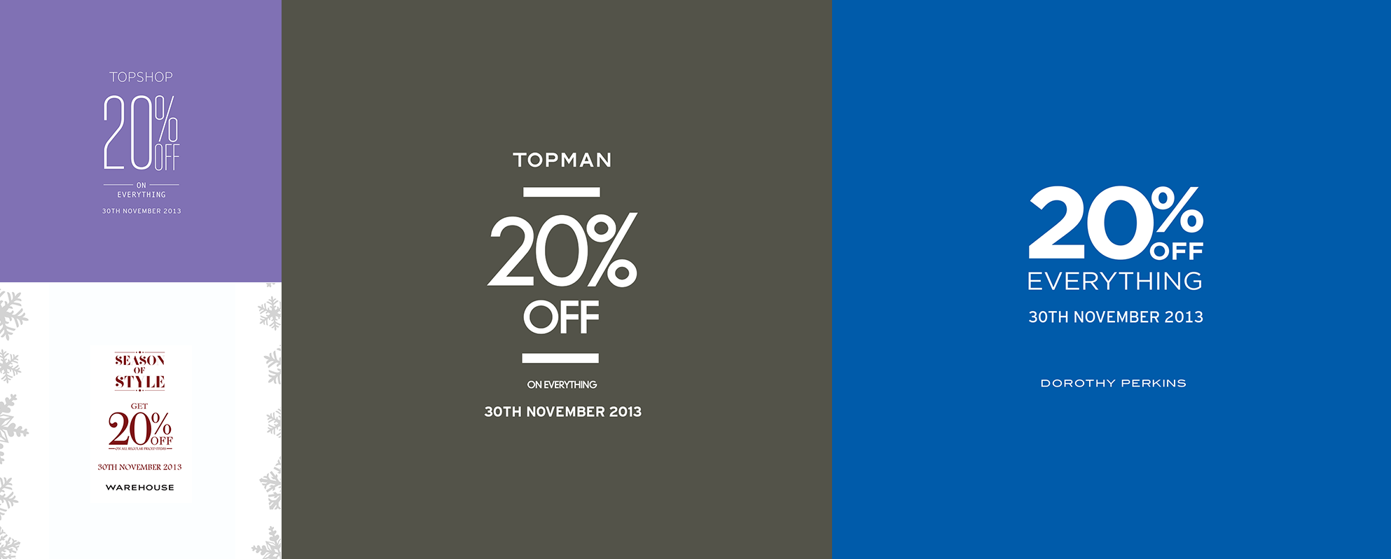 Topshop, Topman, Dorothy Perkins & Warehouse One Day Sale November 2013